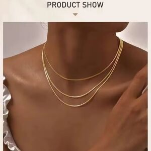 Stainless Steel Gold Layered Necklace